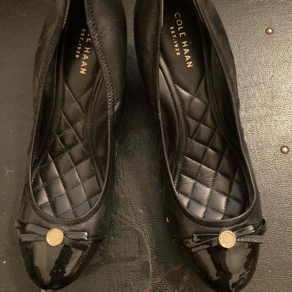 Cole Haan wedge shoes blk size 8